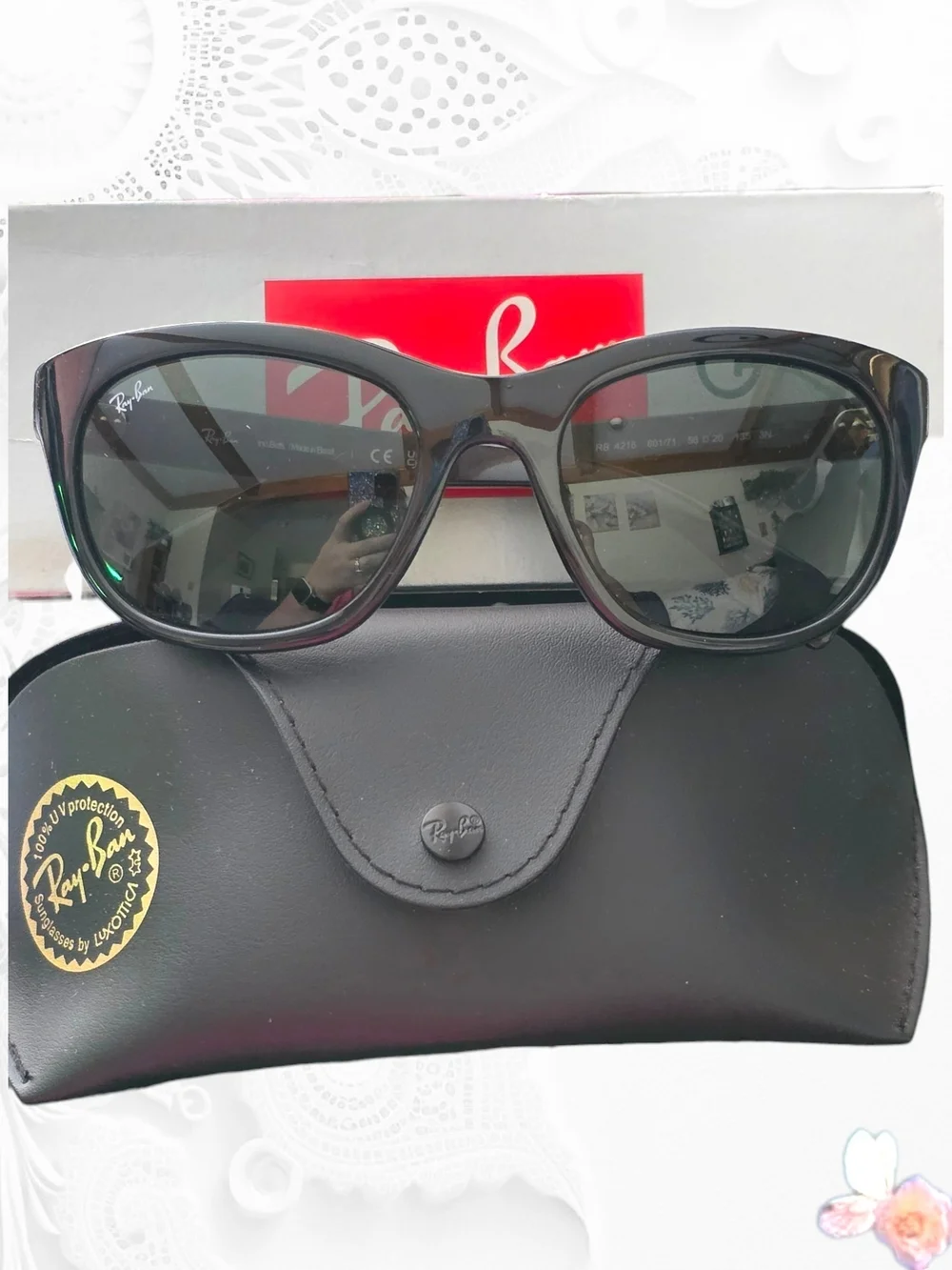 NWT Ray‑Ban RB4216 Unisex Sunglasses Black/Dark Green